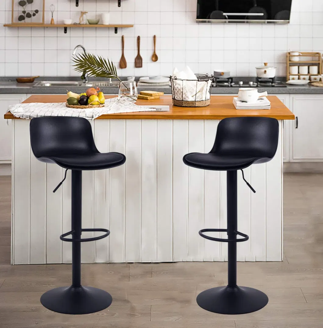 Modern Design Bar Stools with Adjustable Height and 360° Rotation, Ergonomic Streamlined Polypropylene High Bar Stools for Bar Counter, Kitchen and Home